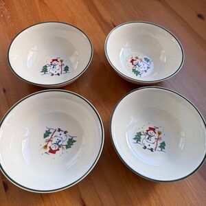 Pfaltzgraff snow villlage salad bowls